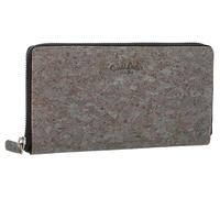 Gusti Geldbörse Leder - Cara Damen Geldbörse Portemonnaie Brieftasche lang Geldbeutel viele Fächer aus Kork dunkelgrau Produkt vegan