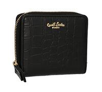 Gusti Geldbörse Leder - Monika Geldbörse Kartenhülle Kartenhalter Kartenetui Brieftasche klein Damen Schwarz Leder