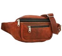 Gusti Gürteltasche Leder - Tristan Damen und Herren Bauchtasche Festivaltasche Braun Leder