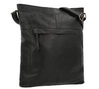 Gusti Handtasche Leder - Maola Pflanzlich gegerbt Damen und Herren Ledertasche Umhängetasche Laptoptasche schwarz Leder