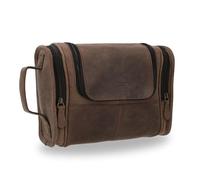 Gusti Kulturbeutel Herren Leder Chester - Edle Kulturtasche aus echtem Büffelleder - Robuste Kosmetiktasche Leder für Reisen, Alltag und Business