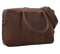 Gusti Leder Aktentasche Fynn - Businesstasche mit Trolley-Schlaufe Koffertasche Laptoptasche Ledertasche Braun Leder