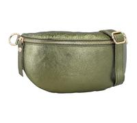Gusti Leder Gürteltasche Brinja - Bauchtasche Umhängetasche Crossbody Tasche Ledertasche Damen Grün Glänzend Leder