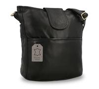 Gusti Leder Jacqueline Leder Tasche Damen|Handgefertigte Vintage Umhängetasche aus Echtleder, Schultertasche für Alltag & Büro, Mehrere Fächer mit AirTag Fach, Berlin Stil