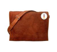 Gusti Leder „Max“ Leder Umhängetasche - Hochwertige Vintage Messenger Bag für 15" Laptop, Unisex, Naturbraun