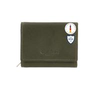 Gusti Leder Mini Geldbörse Damen August - Kleine Geldbörse Echtleder mit RFID-Schutz - Kompaktes Portemonnaie Grün für Damen und Herren