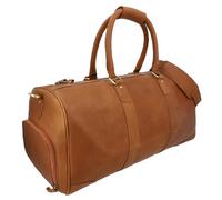 Gusti Leder Reisetasche Davide - Vintage-Stil Weekender - Reisegepäck aus Leder für Damen & Herren - Braun