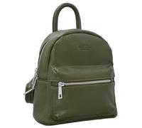 Gusti Leder Stine Rucksack, 10x26x29 cm, Dunkelgrün, Damen, Rindsleder, mit Airtagfach, Made in Italy