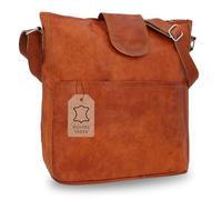 Gusti Leder Umhängetasche Jacqueline Damen | Handtasche aus Echtleder Vintage Style | Premium Ziegenleder Shopper und Crossbody Bag | Braun