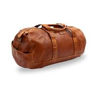 Gusti Reisetasche Leder Weekender Leder 18L Cognac Vintage Handgepäck Tasche für Damen Herren - robuste Sporttasche Damen Retro Unisex Weekender Handgepäck