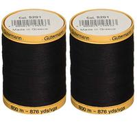 Gutermann 2 Stück natürliche Baumwollfaden, 876 Meter, Schwarz (800C 5201)