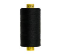 GUTERMANN A&E MARA Nähgarn auf Spule - Glänzend, strapazierfähig - Für Bekleidung, Schuhe, Lederwaren, Polstermöbel - 100% Polyester - 80/800m - Farbe Schwarz 000 - 3x3x7,5cm