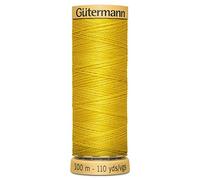 Gutermann Garn aus 100 % natürlicher Baumwolle - 100 m große Auswahl an Farben (hellgelb).