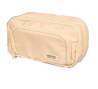 Guvkeug Federmäppchen mit Kapazität, einfaches Federmäppchen, Mädchen, Aufbewahrungstasche, Schüler, Schulbedarf, beige