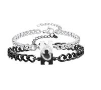 Guyode 2 Stück Bracelet Women Partner Armbänder Personalisierte Armband Damen Jewelry Armbänder Paar Pärchen Armban Glücksbringer Braceletd Geburtstagsgeschenk für Frauen Beste Freundin Geschenke