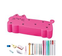 Gvblkq Silicone Pencil Case, Cat-Shaped Cute Stationery Pouch, Soft Flexible Storage Organizer for Pens and Supplies, Fun Desk Accessory for School, Classroom, Students, Teens, Kids, Home