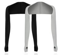 GVEYIQK 2 Stück UV-Schutz Bolero, Damen Sonnenschutz Schal, Kühlschal Armmanschettes, Kühlschal Armmanschetten mit Fingerlöchern, Fingerlose Handschuhe Ärmel (Schwarz+Grau)