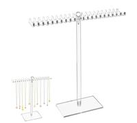 Gvrxec Kettenhalter Schmuckständer, 40 Haken, 29x29cm, Multifunktional Ohrringhalter, Acryl Ketten Halterung Transparent, Kettenständer Schmuck Halsketten Ständer, für Halsketten, Schmuck, Ohrringe