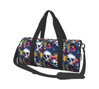GVYGVY Große Reisetasche für Reisen - Turnbeutel im hawaiianischen Stil mit Totenköpfen für Damen und Herren, faltbare Reisetaschen für Damen und Herren, mit mehreren Taschen mit Reißverschluss