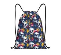 GVYGVY Rucksack mit Kordelzug, Hawaii-Stil, Totenköpfe, spritzwassergeschützt, kleiner Kordelzug, Turnbeutel für Damen und Herren, Sporttasche, Rucksack für Reisen, Schwimmen, Strand