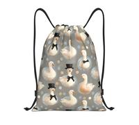 GVYGVY Rucksack mit Kordelzug, niedlicher Gänsehut, spritzwassergeschützt, kleiner Turnbeutel mit Kordelzug, für Damen und Herren, Sporttasche, Rucksack für Reisen, Schwimmen, Strand