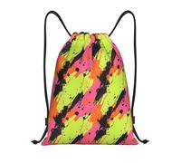 GVYGVY Rucksack mit Kordelzug, Pink / Orange, Batikdruck, spritzwassergeschützt, kleiner Turnbeutel mit Kordelzug, für Damen und Herren, Sporttasche, Rucksack für Reisen, Schwimmen, Strand