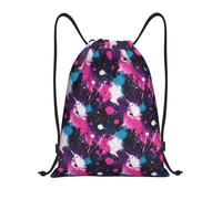 GVYGVY Rucksack mit Kordelzug, rosa und blau, Batikdruck, spritzwassergeschützt, kleiner Turnbeutel mit Kordelzug, für Damen und Herren, Sporttasche, Rucksack für Reisen, Schwimmen, Strand