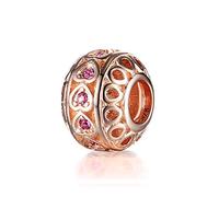 GW 925 Sterling Silber Charm Perle Herz mit Crystals Kristall passt für Europäriche Armband Geschenk für Familie