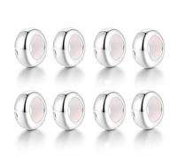 GW Charms Stopper 925 Sterling Silber für Armband mit Gummi Clip Stopper Charms für Bead Charm Armband Anhänger Spacer (8x Silber)