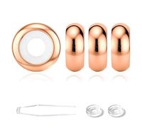 GW Charms Stopper 925 Sterling Silber für Armband mit Gummi Clip Stopper Charms für Bead Charm Armband Anhänger Spacer (4x Rosegold)