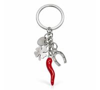 GWEOR Schlüsselanhänger, Glückshorn, Amulett, Schlüsselanhänger mit Anhängern, Roter Chili Horn Schlüsselanhänger für Männer & Frauen, Glücksbringer, Charm für Autos