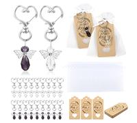 GWHOLE 20 Stück Schutzengel Anhänger Gastgeschenke Schutzengel Schlüsselanhänger Taufe Glücksbringer Set Engel Anhänger Abschiedsgeschenk Kleine Gastgeschenke für Taufe Hochzeit Geburtstag