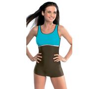 GWinner Damen Badeanzug Maryla, Dunkelbraun/türkis, 48, 111601070610-48