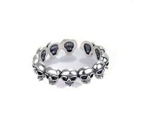 GWSGSFAS 925 Sterling Silber Verstellbare Ringe für Frauen Totenkopf Luxus Edlen Schmuck Ästhetischer Vintage-Schmuck Argent-Resizable-Silber