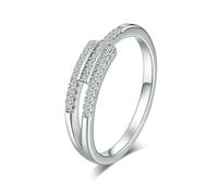 GWSGSFAS S925 Sterling Silber Damen Ring Moissanite Sieben Steine Vier Krallen Klassischer Verlobungsschmuck-9