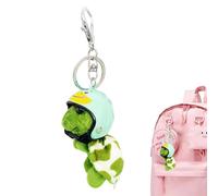 Gwtdtoad Niedlicher Schildkröten Plüsch Anhänger Schlüsselanhänger Cartoon Klein Grün Schildkröte Keychain Mit Helm, Stofftier Puppen Für Kindergeschenke 9x6x3cm