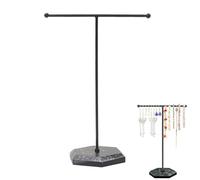 GXGM Schmuckständer, Metall T-Bar Schmuckhalter Halskettenständer Ohrringhalter Schmuckbaum Kettenhalter, Schmuck Organizer, Schmuck Aufbewahrung für Armbänder, Ohrringe, Ringe, Ketten, 1 Stück