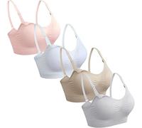 GXXGE Still-BH, Schwangerschafts-BHS, Push-Up-Seide, nahtlos, Bralette, Unterwäsche, 4er-Packung, 3XL Mehr