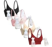 GXXGE Still-BH, Stütz-BH, Pump-BH, freihändig, Umstands-BH, bequeme Brust, ohne Polster, Pump-BH, Schwarz/Hautfarben/Rosa/Dunkelrot, Large