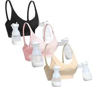 GXXGE Still-BH, Stütz-BH, Pump-BH, freihändig, Umstands-BH, Bequeme Brust, ohne Polster, Pump-BH, Schwarz/Nude/Pink, X-Large