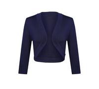Gyabnw Bolero Damen 3/4 Ärmel Jacke Elegant Damen Cardigan Strickjacke Kurz Tops Jäckchen Oberteile A1-Blau,XL