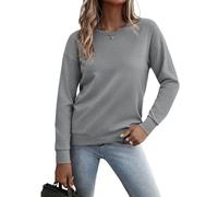 Gyabnw Damen Sweatshirt Rundhals Langarm Pullover Casual Basic Oberteil | Weiches Material,lockerer Schnitt und zeitloser Stil für Alltag,Freizeit,Reisen und gemütliche Momente im Frühling und Herbst