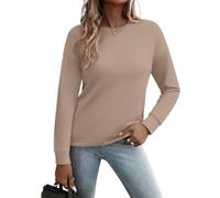 Gyabnw Damen Sweatshirt Rundhals Langarm Pullover Casual Basic Oberteil | Weiches Material,lockerer Schnitt und zeitloser Stil für Alltag,Freizeit,Reisen und gemütliche Momente im Frühling und Herbst