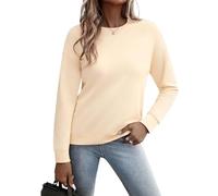 Gyabnw Damen Sweatshirt Rundhals Langarm Pullover Casual Basic Oberteil | Weiches Material,lockerer Schnitt und zeitloser Stil für Alltag,Freizeit,Reisen und gemütliche Momente im Frühling und Herbst