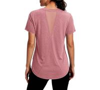 Gyabnw Sport Tshirt Damen Fitness Kurzarm Atmungsaktiv Funktionshirt Oberteile Rundhals TopLaufshirt Yoga UV Shirt