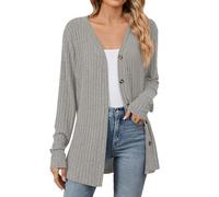 Gyaimxfu Cardigan Damen Lang Winter Strickjacken Für Damen Strick Oversize Grobstrickjacke Knopfleiste Casual Basic Longstrickjacke Strickcardigan