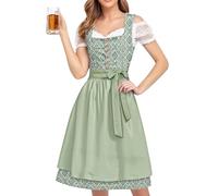 Gyaimxfu Dirndl Damen midi Lang Trachtenkleid Trachtenrock Dirndl-Komplettsets Trachtenmode Trachten Damen mit 2 Teilig Dirndlschürze Oktoberfest Dresses Dirndlkleid