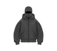 Gyaimxfu Polar Mask Hoodie Herren Fashion Down Full Zip Hoodie mit Gesichtsmaske Sturmhaube Warm Winddicht Sweatshirt