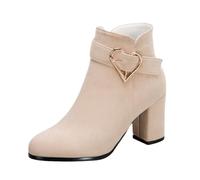 Gyaimxfu Stiefeletten Damen Halbhoch Schlupfschuhe Ankle Boots Stiefel Wildleder Kurzstiefel Westernstiefel Bequemer Winterstiefel Elegant Damenstiefel Halbstiefel