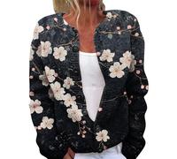 Gyaimxfu Strickjacke Damen Kurz Feinstrick Cardigan Weiche Sommerjacke mit Knöpfe Modedruck Strickcardigan Dünne Übergangsjacke für Frühling und Herbst Kaschmir Gestrickter Open Front Sweater 1